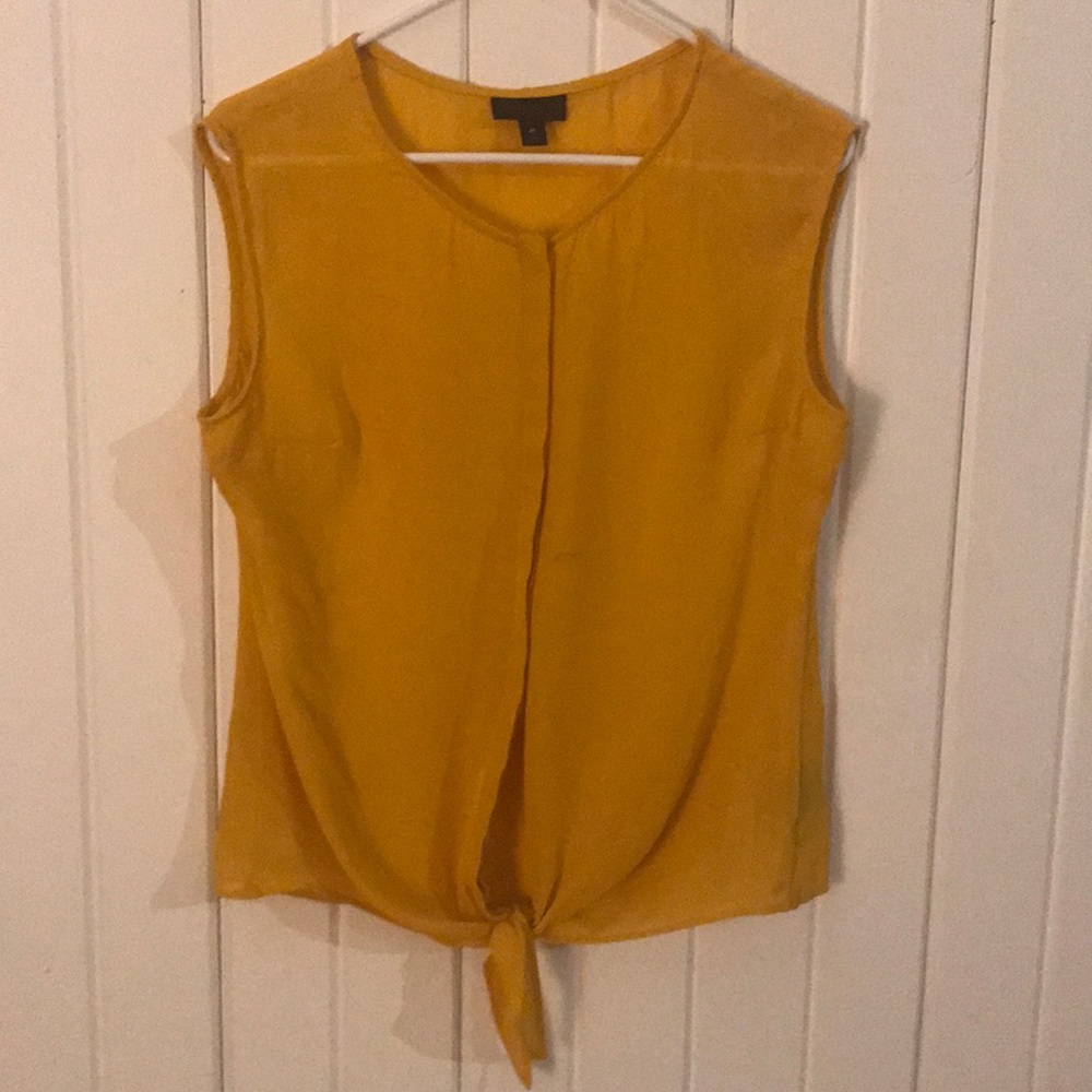 Mustard sleeveless button up